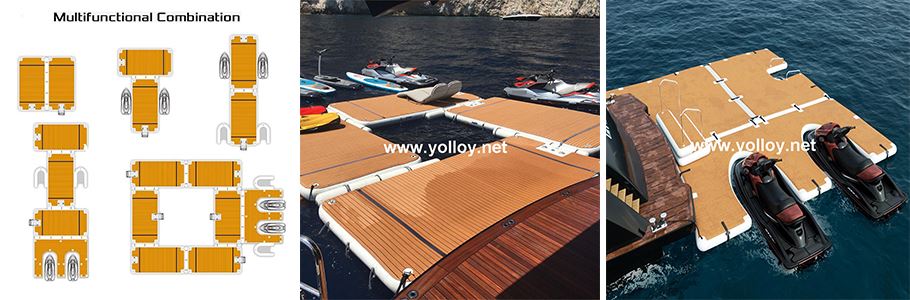 modular connected by many elements in different shape inflatable floating platform